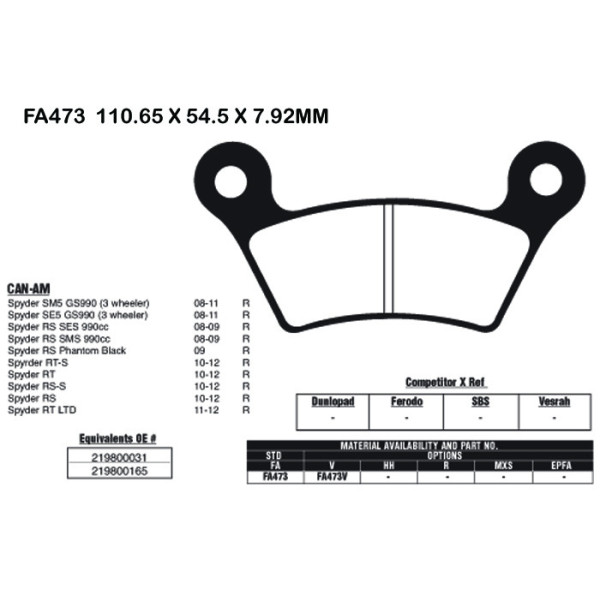 EBC EBC Brake Pads FA473V